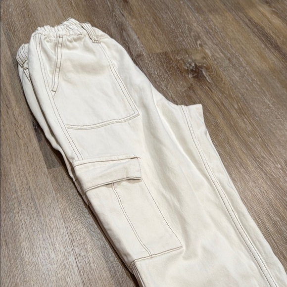 PacSun Size M Cream Cargo Pants Relaxed Fit Baggy - Picture 9 of 10